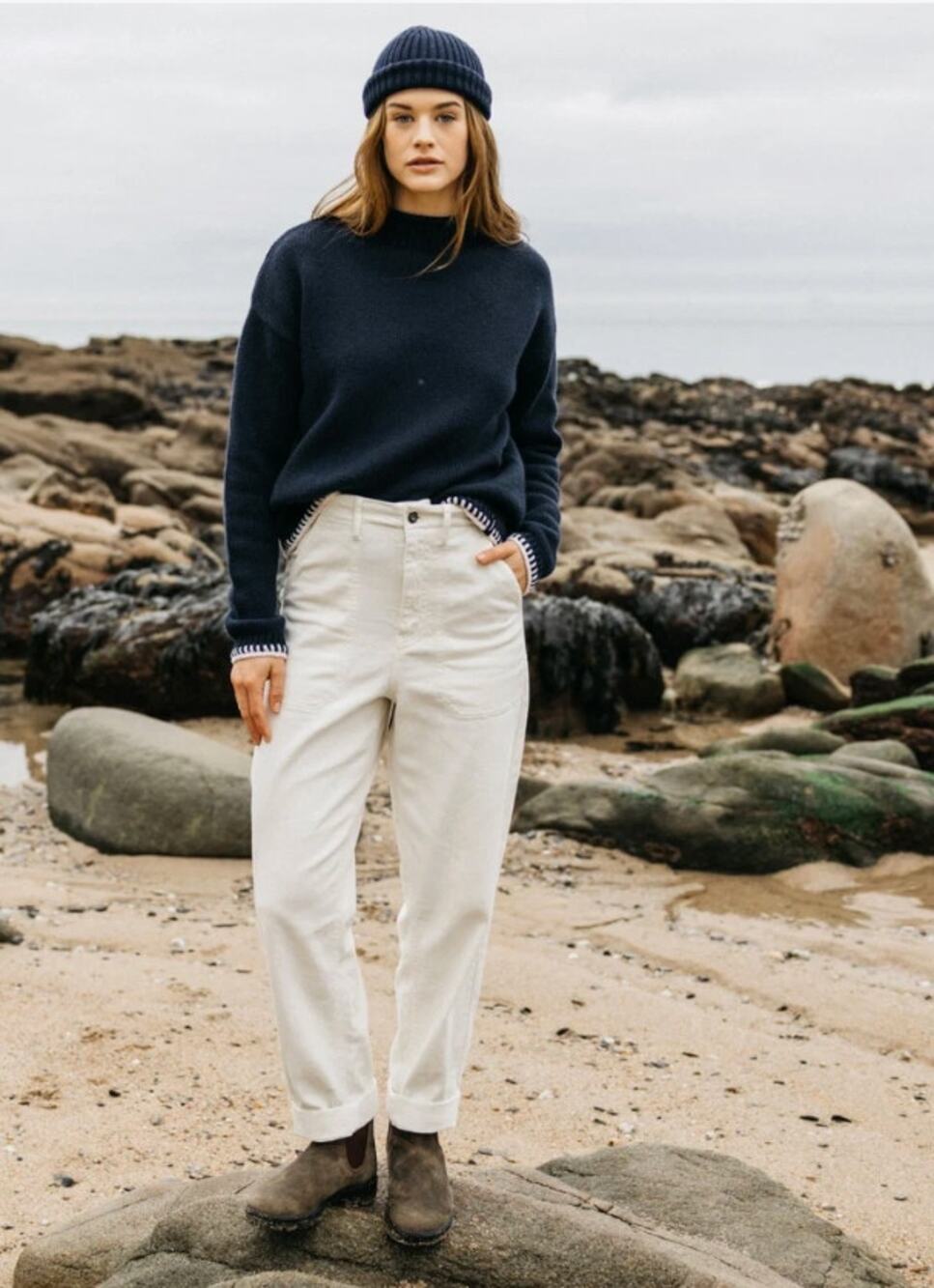 Finisterre Pants Womens 28R Yarrel Canvas Trousers Ecru Organic Cotton Balloon